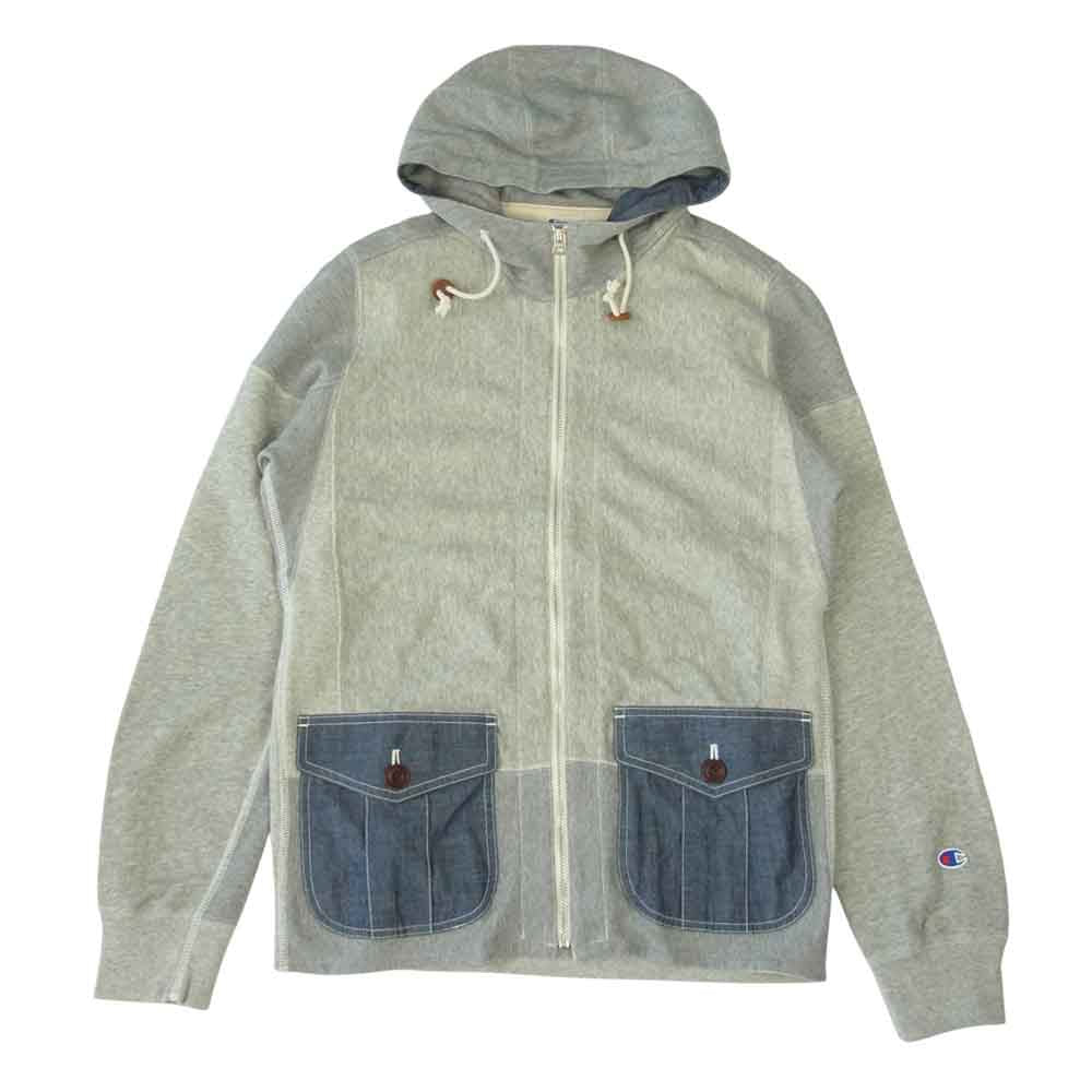 JUNYA WATANABE COMME des GARCONS MAN ジュンヤワタナベコムデギャルソンマン eye Champion チャンピオン AD2014 WO-T917 解体再構築 ジップパーカー グレー系 M【美品】【中古】