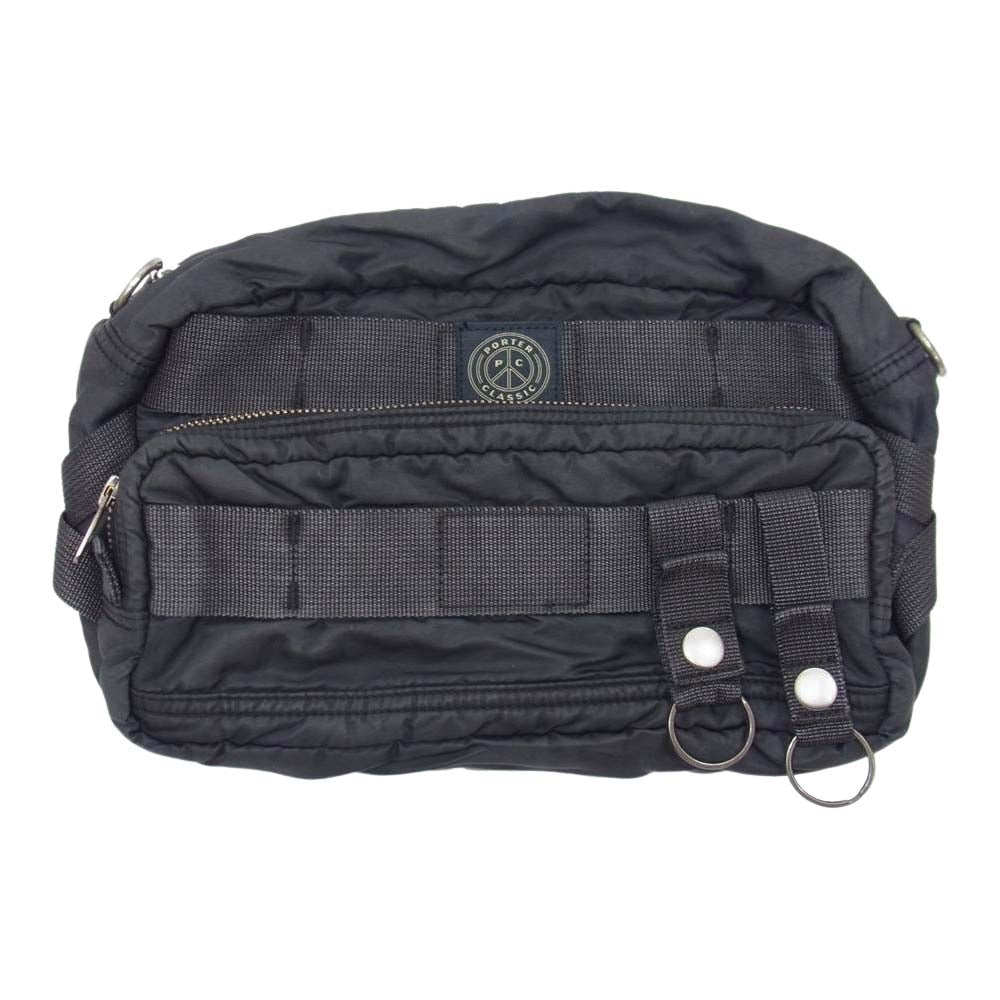 PORTER CLASSIC ポータークラシック SUPER NYLON WAIST BAG BLACK スーパーナイロン ウエストバッグ 2WAY ショルダー ブラック系【極上美品】【中古】