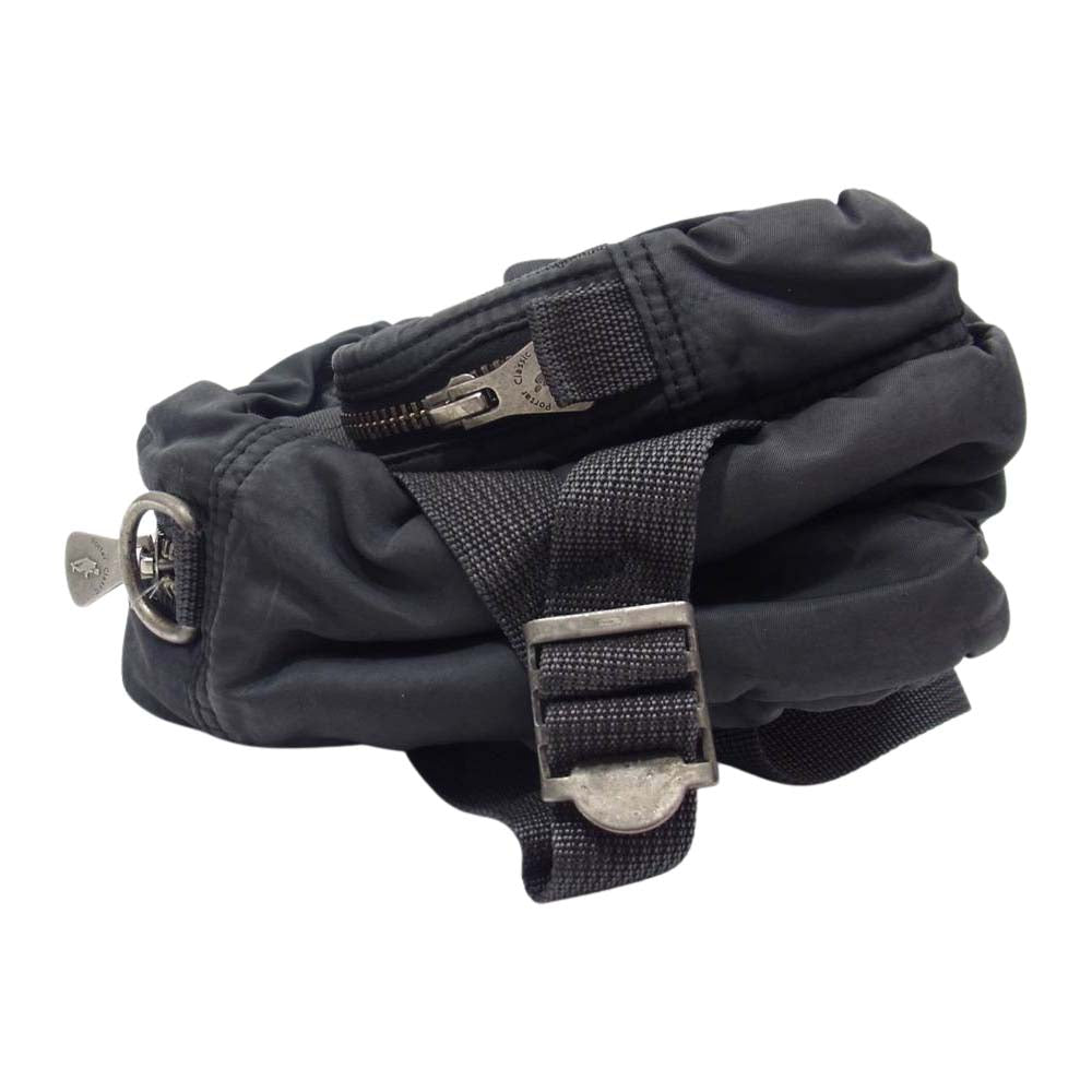 PORTER CLASSIC ポータークラシック SUPER NYLON WAIST BAG BLACK スーパーナイロン ウエストバッグ 2WAY ショルダー ブラック系【極上美品】【中古】