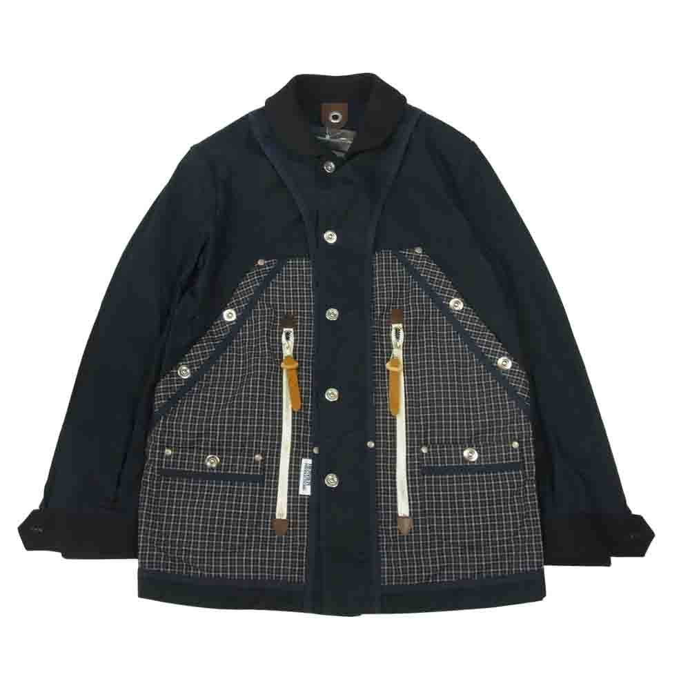 JUNYA WATANABE COMME des GARCONS MAN ジュンヤワタナベコムデギャルソンマン WM-J401 Seil Marschall リバーシブル コットンウェザー パラフィン ジャケット ネイビー系 XS【極上美品】【中古】
