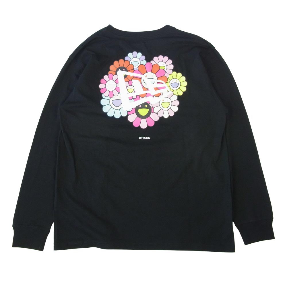 NEW ERA ニューエラ 13082100 × 村上隆 TAKASHI MURAKAMI L/S RELAXED COTTON TEE 長袖 Ｔシャツ ブラック系 M【美品】【中古】