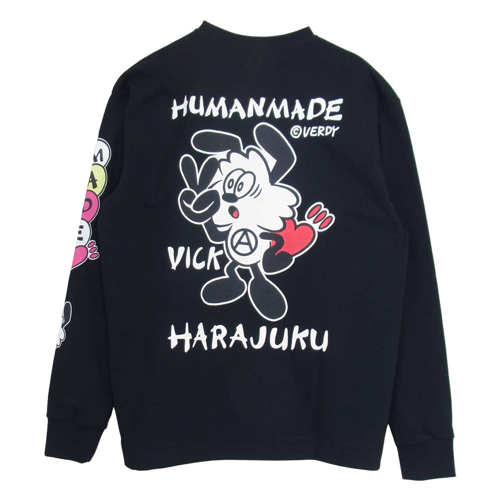 HUMAN MADE ヒューマンメイド XX23TE001 ×VERDY ヴェルディ Vick S/S T-SHIRT プリント Tシャツ L ブラック系 L【美品】【中古】