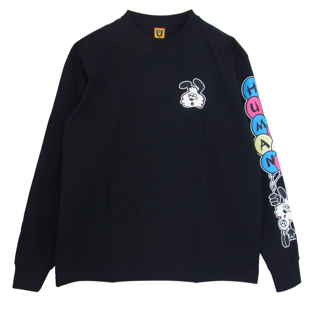 HUMAN MADE ヒューマンメイド XX23CS003 ×VERDY ヴェルディ Vick Long Sleeve T-SHIRT 袖プリント 長袖 Tシャツ M ブラック系 M【美品】【中古】