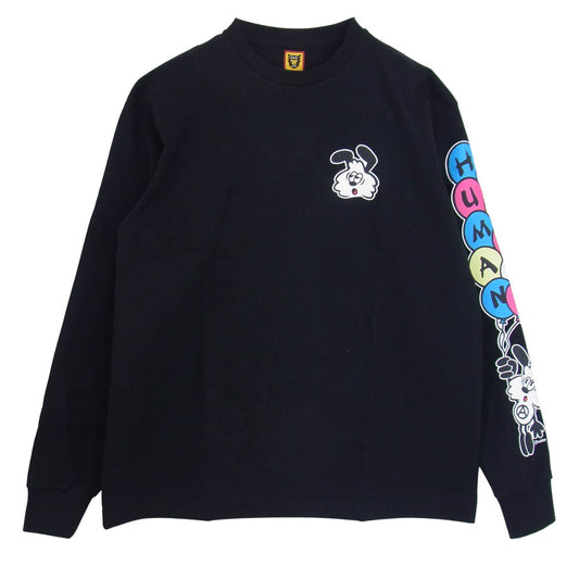 HUMAN MADE ヒューマンメイド XX23CS003 ×VERDY ヴェルディ Vick Long Sleeve T-SHIRT 袖プリント 長袖 Tシャツ M ブラック系 M【美品】【中古】