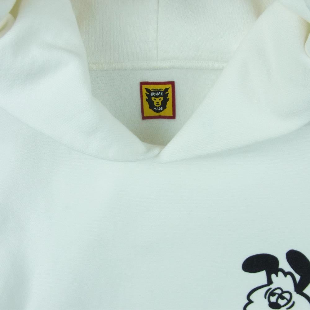 HUMAN MADE ヒューマンメイド XX23CS001 VERDY ヴェルディ VickPizza Hoodie プリント プルオーバー パーカー ホワイト系 XL【美品】【中古】