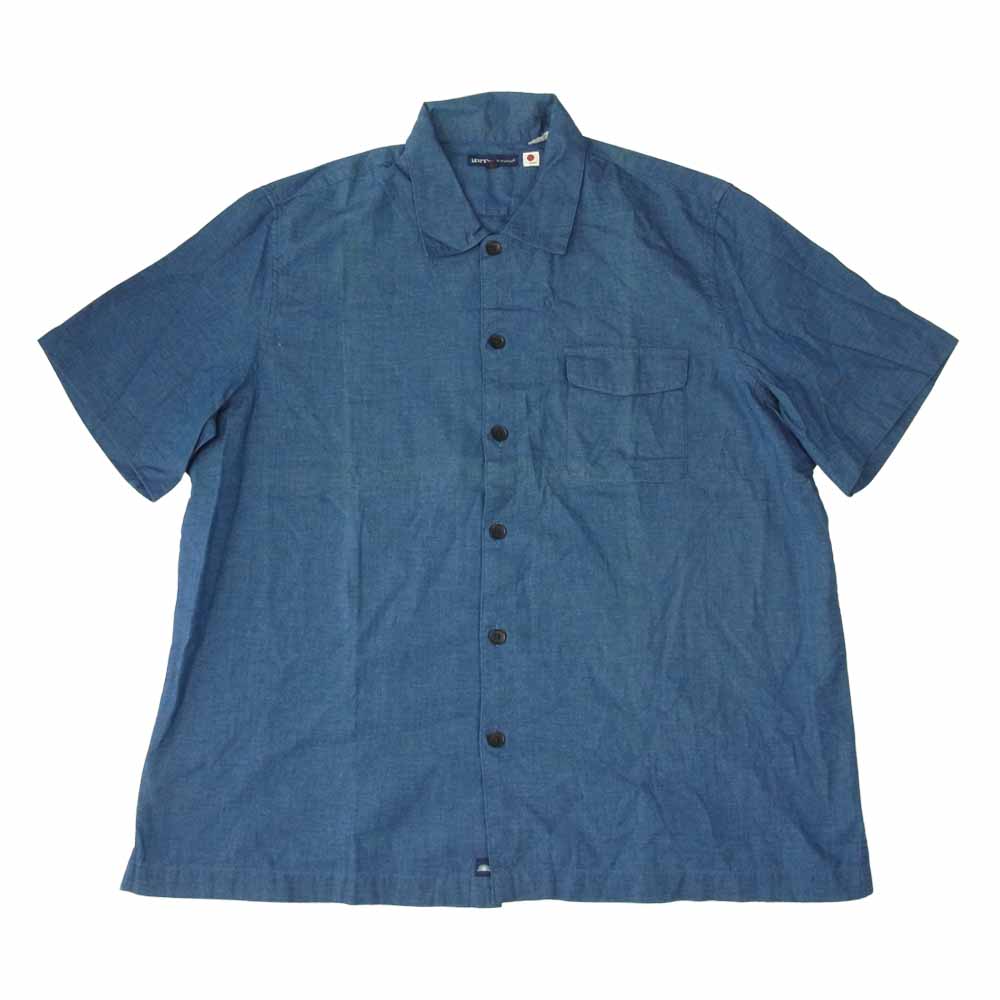 Levi's リーバイス A0487-0000 スリランカ製 MADE & CRAFTED メイドアンドクラフテッド WOVEN KYUSHU MOJ 半袖シャツ インディゴブルー系 L【中古】