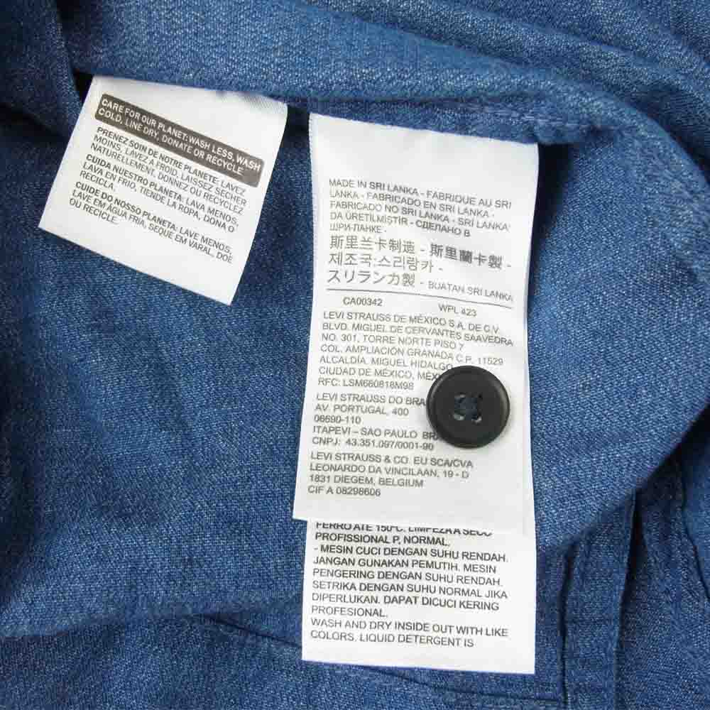 Levi's リーバイス A0487-0000 スリランカ製 MADE & CRAFTED メイドアンドクラフテッド WOVEN KYUSHU MOJ 半袖シャツ インディゴブルー系 L【中古】