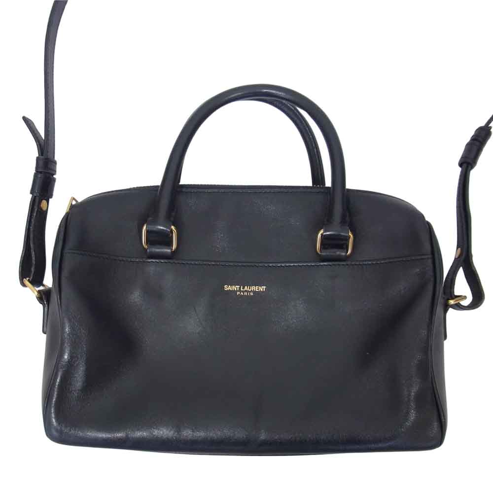 SAINT LAURENT サンローラン ベイビーダッフル ミニ ボストン 2WAY ショルダー バッグ ブラック系【中古】