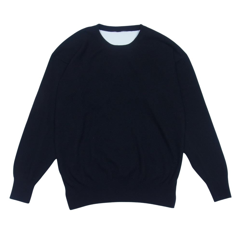DRIES VAN NOTEN ドリスヴァンノッテン 国内正規品 カシミア100％ バックオープン シルクベルト クルーネック ニット ブラック系 ExtraSmall【中古】