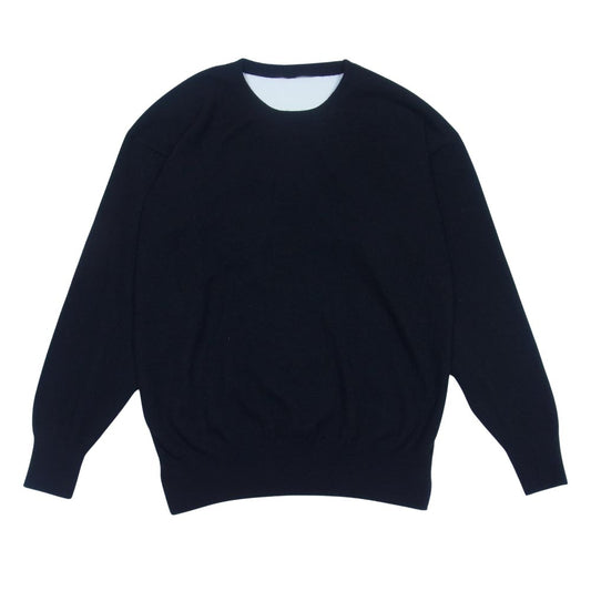 DRIES VAN NOTEN ドリスヴァンノッテン 国内正規品 カシミア100％ バックオープン シルクベルト クルーネック ニット ブラック系 ExtraSmall【中古】