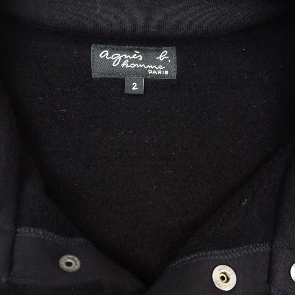 agnes b. アニエスベー EU26M001 homme M001 CARDIGAN コンプレッション スナップ カーディガン ブラック系 2【中古】