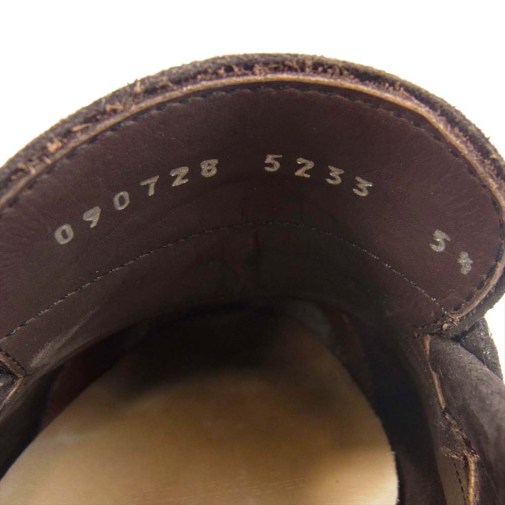 バーウィック 5233-HO950 Uチップ スエード コイン ローファー ダークブラウン系 5 1/2【中古】