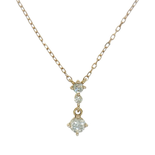 ヨンドシー K18 3Pダイヤモンド ネックレス ゴールド系【中古】