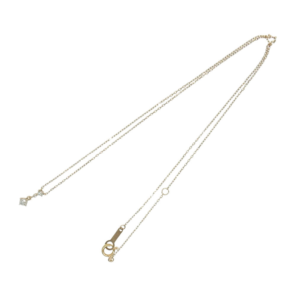 ヨンドシー K18 3Pダイヤモンド ネックレス ゴールド系【中古】