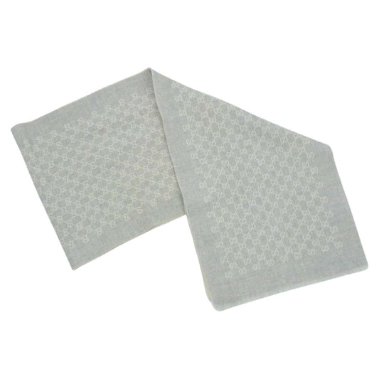 GUCCI グッチ GG柄 ウール マフラー グレー系【中古】