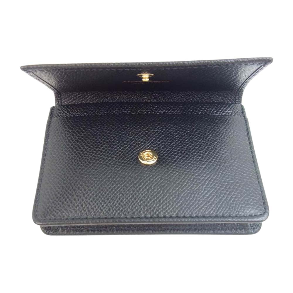 Salvatore Ferragamo サルヴァトーレフェラガモ 1R-22D148 Wガンチーニ キーリング付き カードケース 名刺入れ ブラック系【中古】