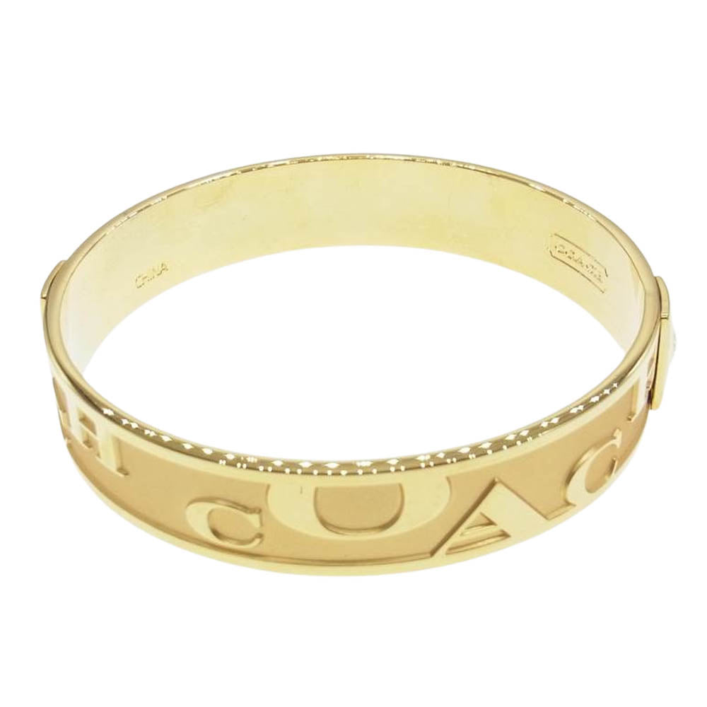 COACH コーチ ロゴ バングル ゴールド系【中古】