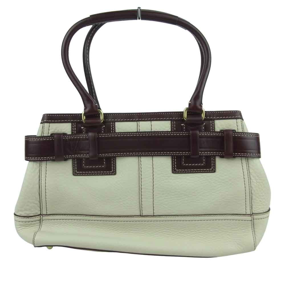 COACH コーチ 10212 ハンプトンズ ハンド バッグ オフホワイト系 ブラウン系【中古】