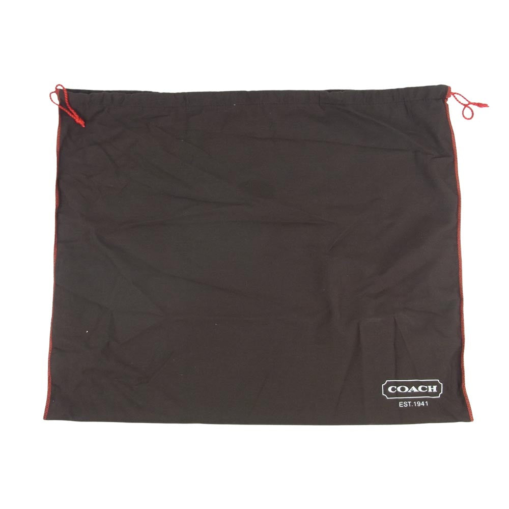 COACH コーチ 7721 シグネチャー ウール トート バッグ レッド系 ダークブラウン系【中古】