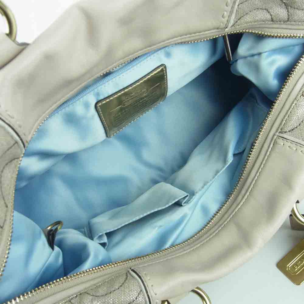 COACH コーチ 13587 シグネチャー ステッチ ショルダー バッグ ベージュ系【中古】