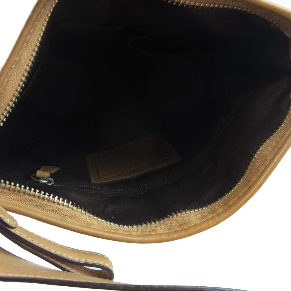 COACH コーチ 6740 シグネチャー レザー ショルダー バッグ ベージュ系【中古】
