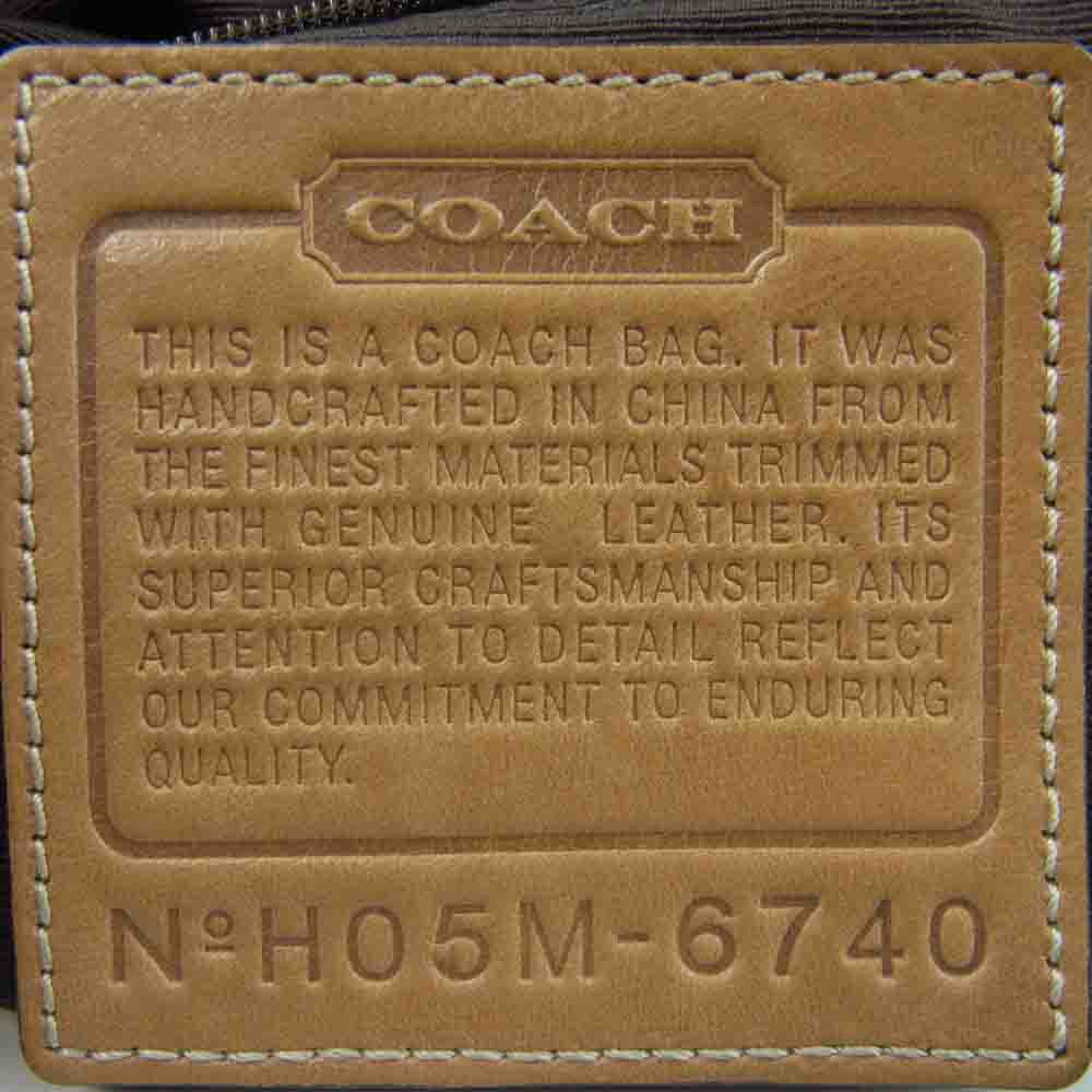 COACH コーチ 6740 シグネチャー レザー ショルダー バッグ ベージュ系【中古】