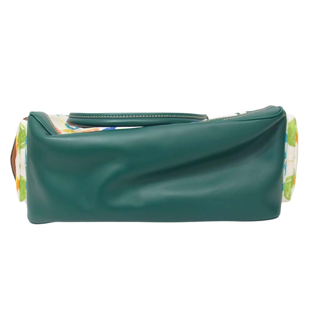 COACH コーチ 1847 スクリブルステッチポケットサッチェル バッグ グリーン系【中古】