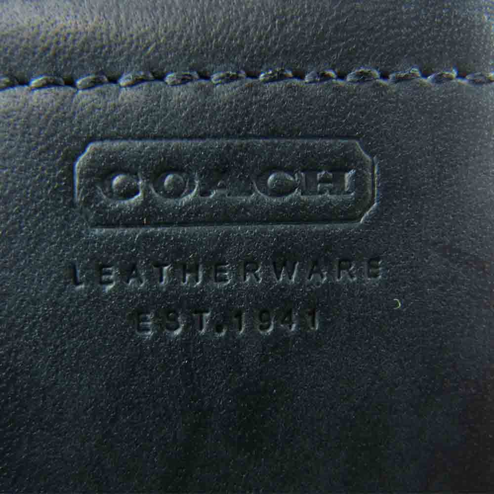 COACH コーチ 8139 シグネチャー ウール レザー ハンド バッグ ブラック系【中古】