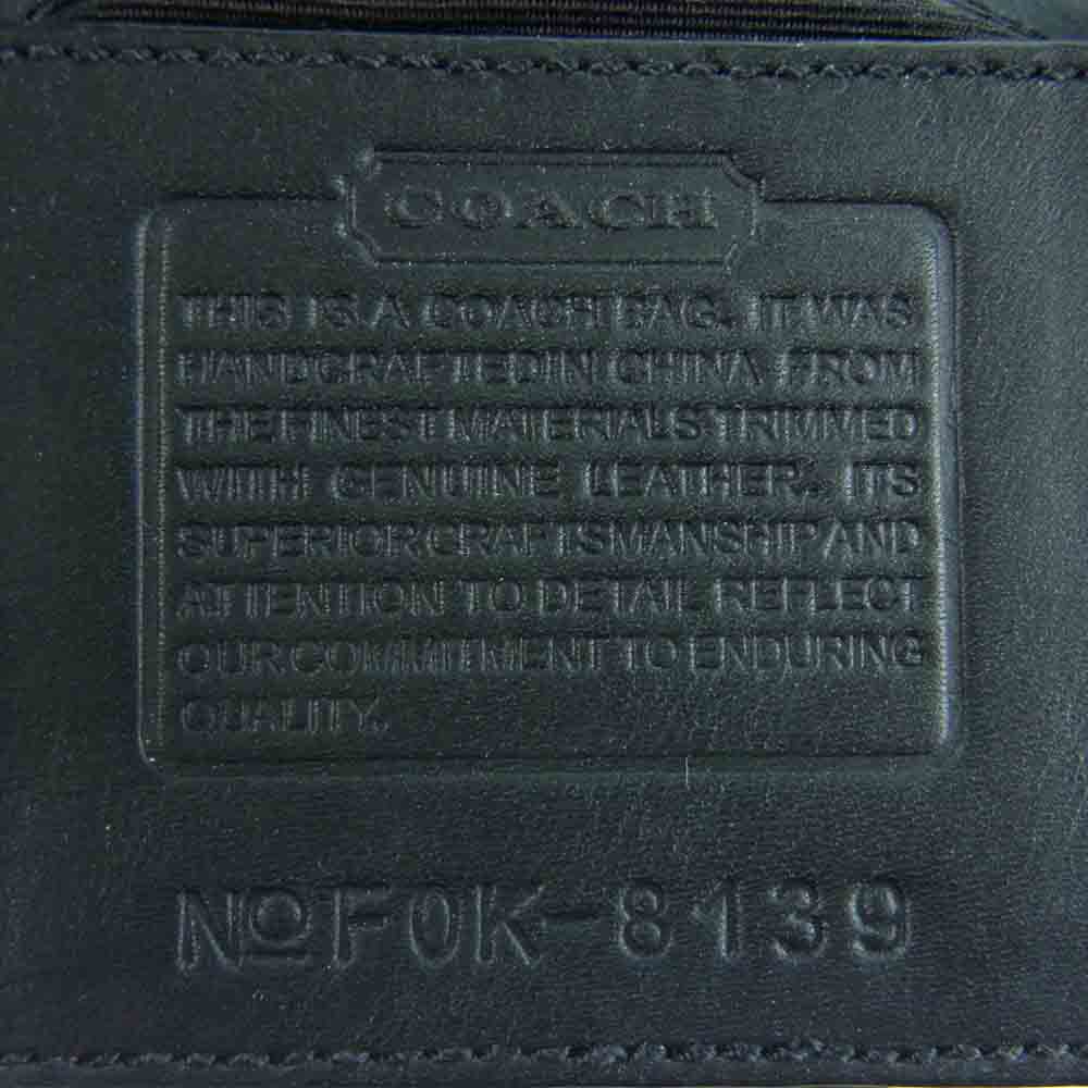 COACH コーチ 8139 シグネチャー ウール レザー ハンド バッグ ブラック系【中古】