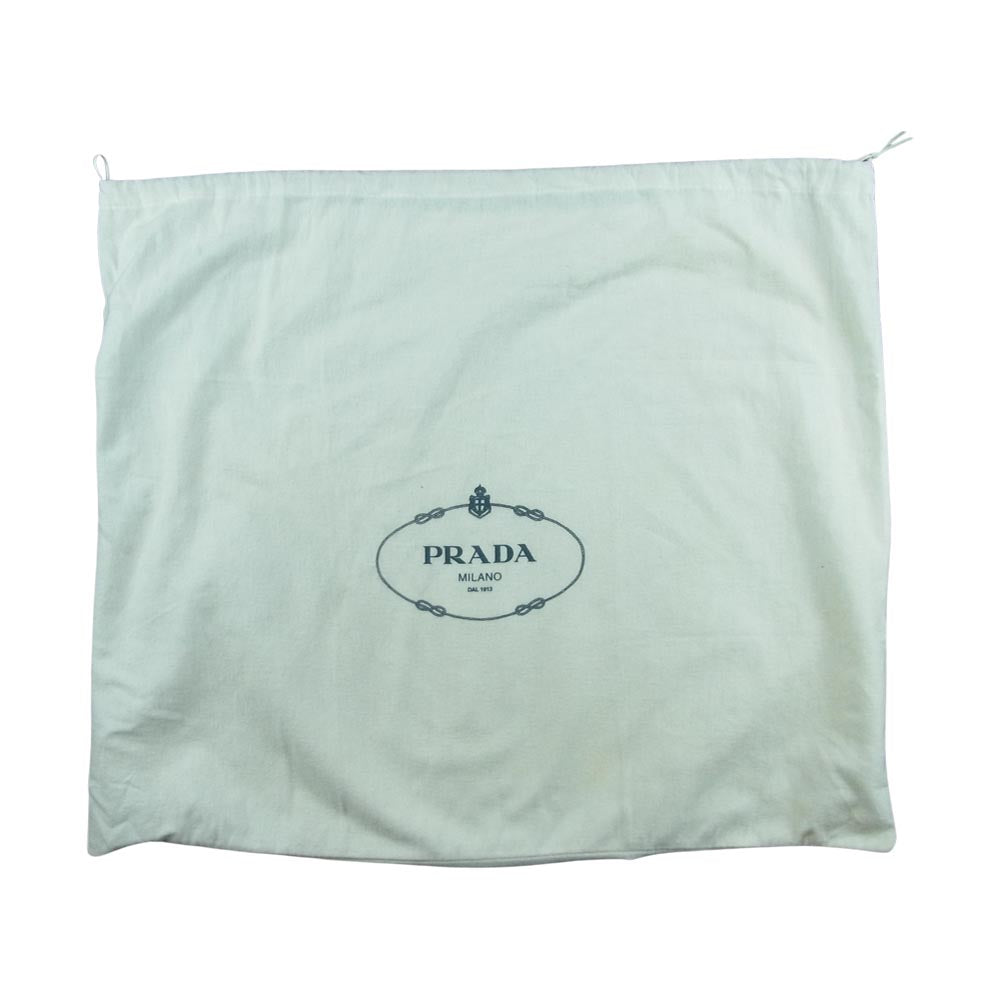 PRADA プラダ BN1407 TESSUTO GAUFRE ギャザー 2way ショルダー ハンド バッグ ブラック系【美品】【中古】