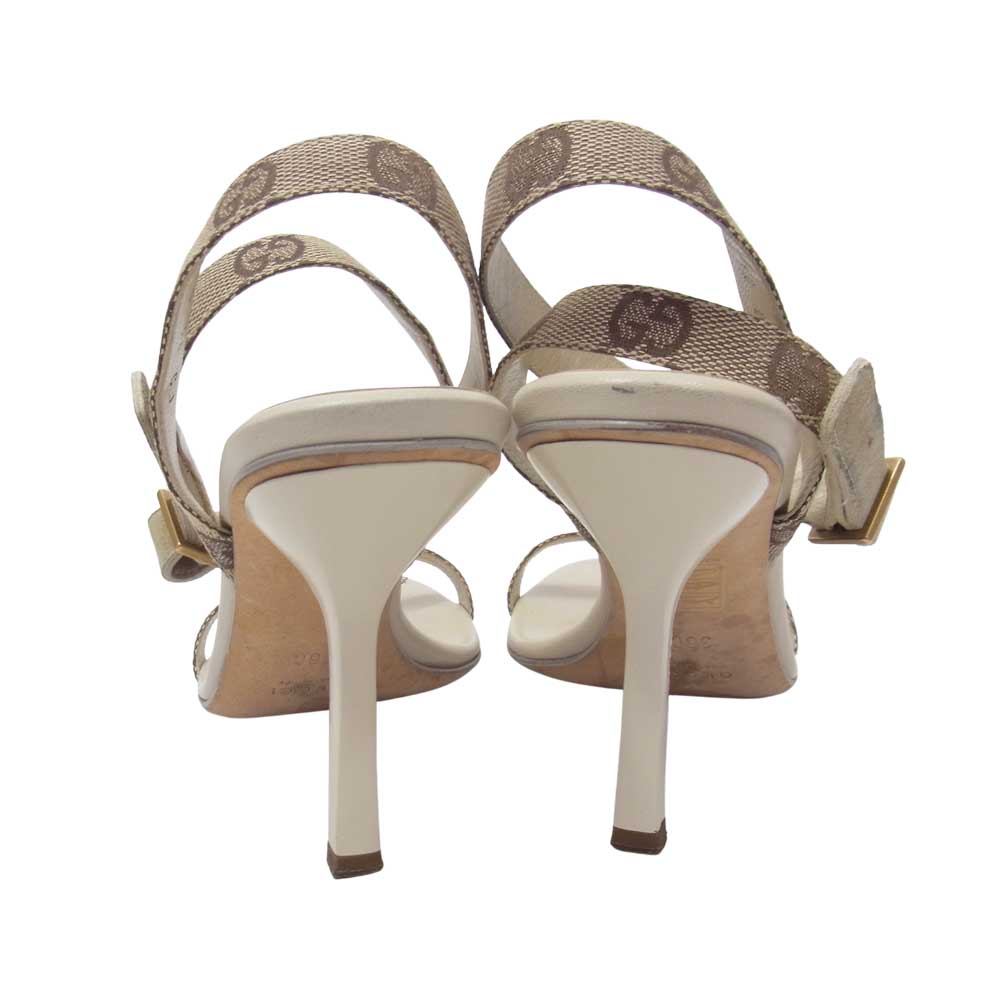 GUCCI グッチ GGキャンバス ストラップ ハイヒール パンプス ブラウン系 36【中古】