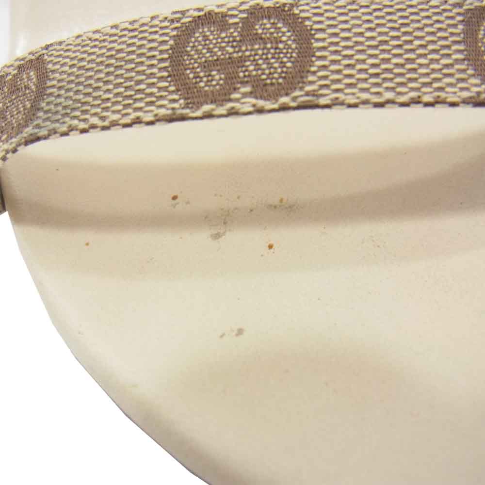 GUCCI グッチ GGキャンバス ストラップ ハイヒール パンプス ブラウン系 36【中古】