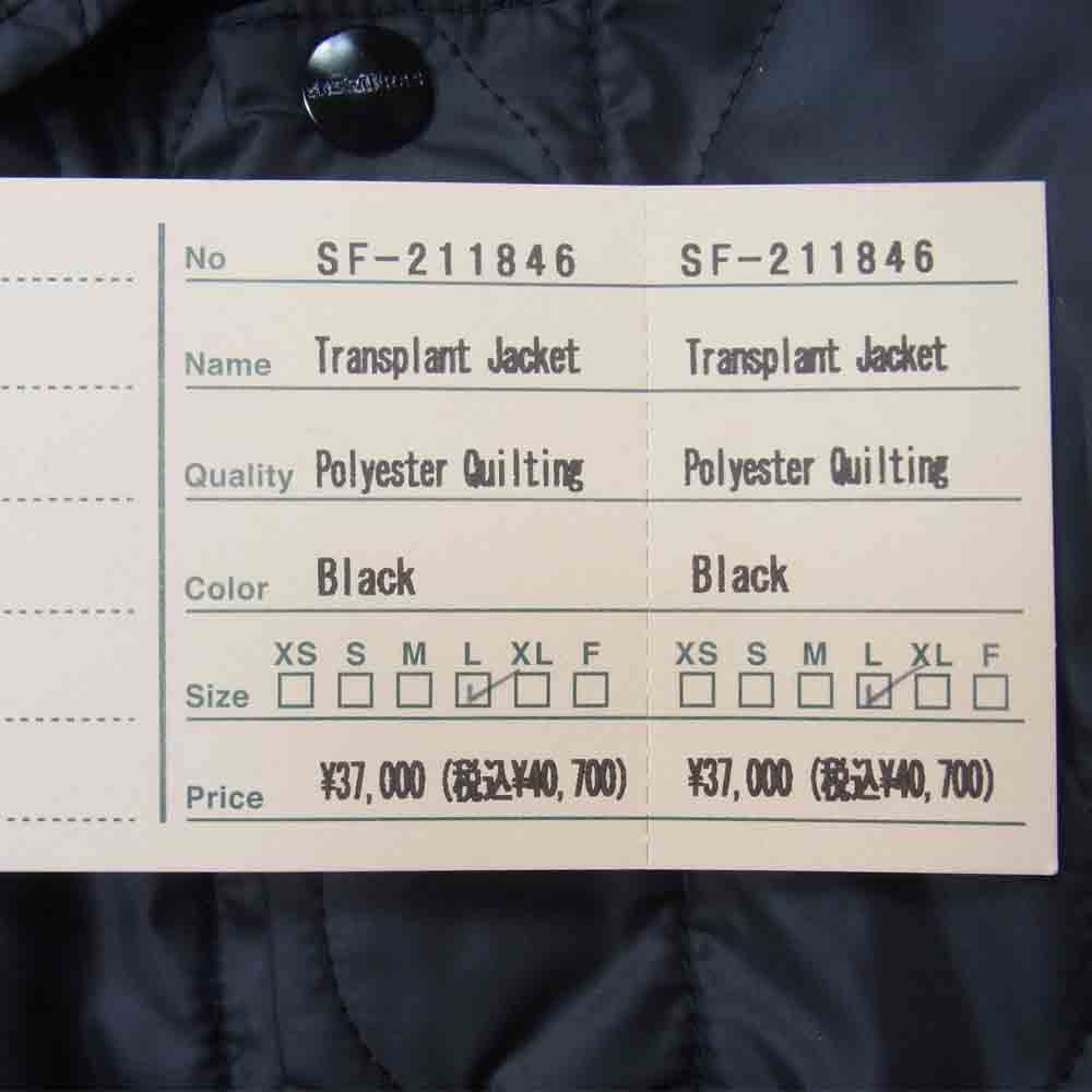 SASAFRAS ササフラス SF-211846 Transplant Jacket トランスプラント キルティング ジャケット ブラック系 L【新古品】【未使用】【中古】