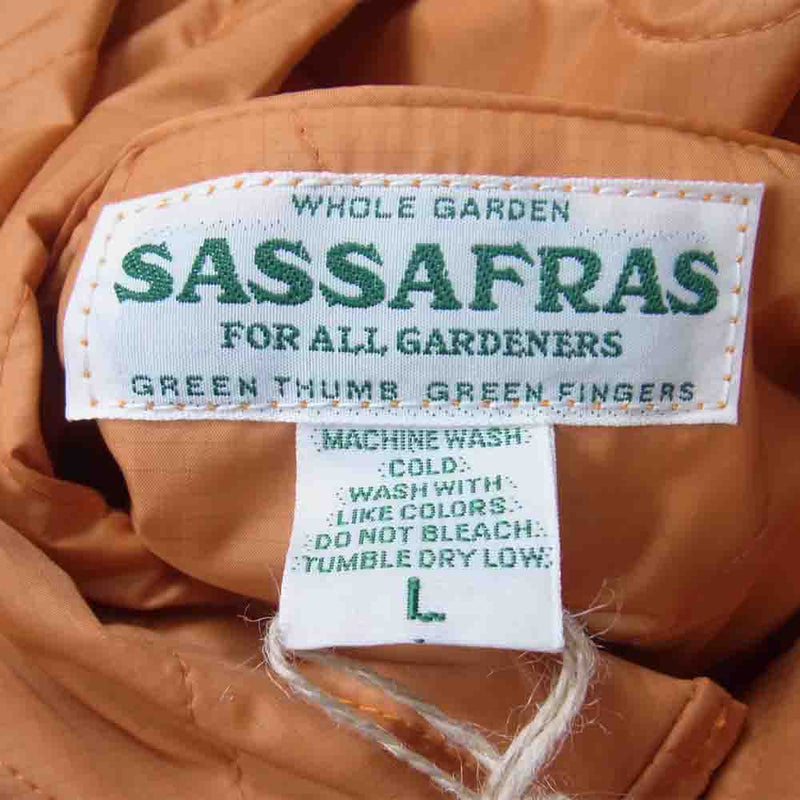 SASAFRAS ササフラス SF-211847 Gardener Bud Breaker ガーデナー バド ブレ―ヤー キルティング フード ジャケット オレンジ系 L【新古品】【未使用】【中古】