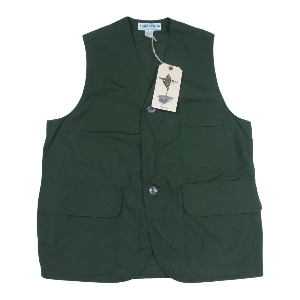 SASAFRAS ササフラス SF-211754 GARDEN TOUGH VEST ガーデン タフ ベスト カーキ系 XL【新古品】【未使用】【中古】