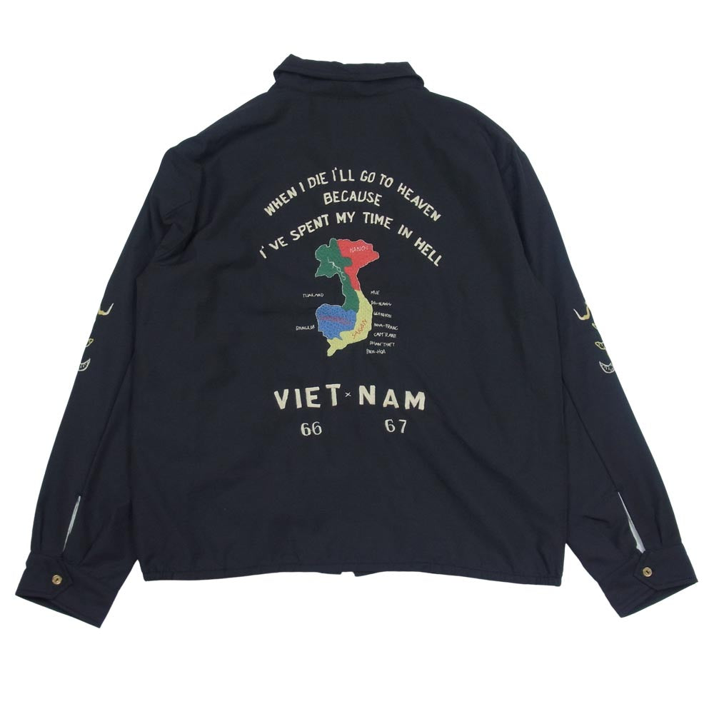 TAILOR TOYO テイラー東洋 TT15023 60年モデル復刻 Vietnam Jacket VIETNAM MAP ベトナム ジャケット ベトジャン ブラック系 XL【新古品】【未使用】【中古】