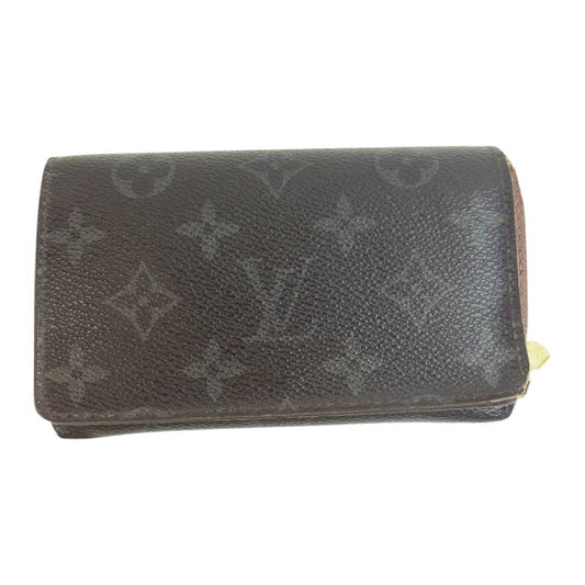 LOUIS VUITTON ルイ・ヴィトン M61736 モノグラム ポルトフォイユ トレゾール L字ファスナー 財布 ダークブラウン系【中古】