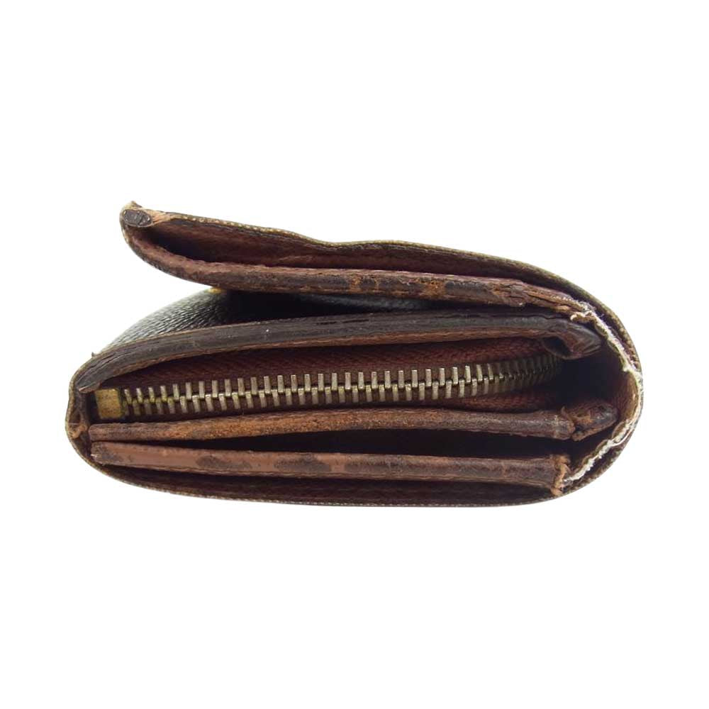 LOUIS VUITTON ルイ・ヴィトン M61736 モノグラム ポルトフォイユ トレゾール L字ファスナー 財布 ダークブラウン系【中古】