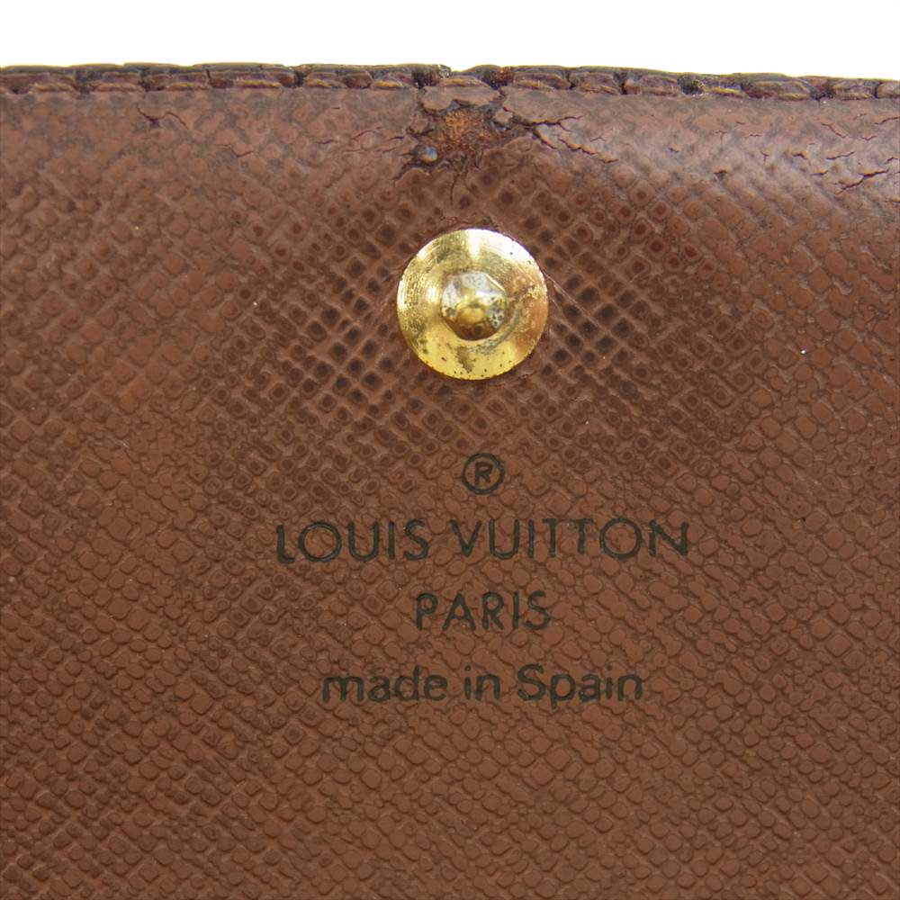 LOUIS VUITTON ルイ・ヴィトン M61736 モノグラム ポルトフォイユ トレゾール L字ファスナー 財布 ダークブラウン系【中古】