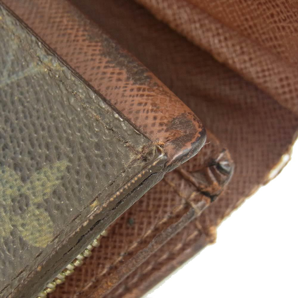 LOUIS VUITTON ルイ・ヴィトン M61736 モノグラム ポルトフォイユ トレゾール L字ファスナー 財布 ダークブラウン系【中古】