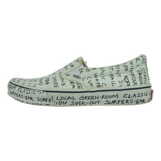 VANS バンズ REMI RELIFE 535120-0002 総柄 スリッポン シューズ ホワイト系 ブラック系 26cm【中古】