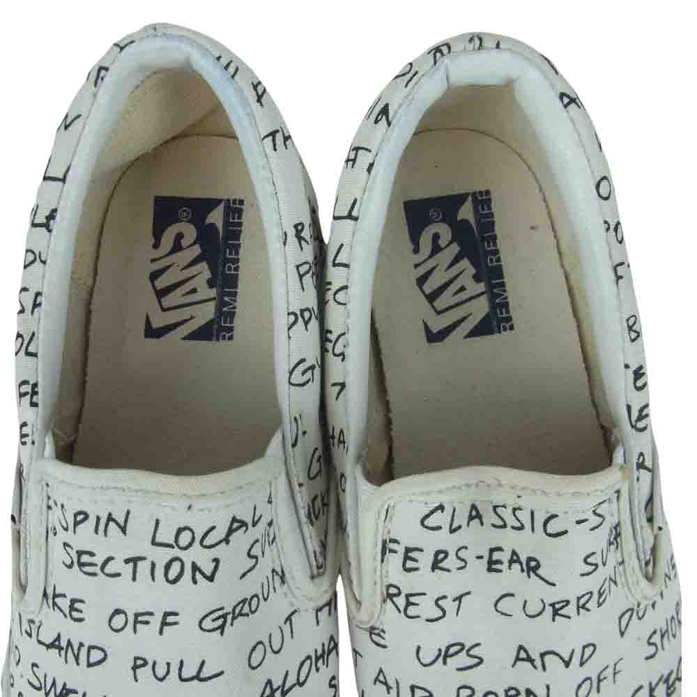 VANS バンズ REMI RELIFE 535120-0002 総柄 スリッポン シューズ ホワイト系 ブラック系 26cm【中古】