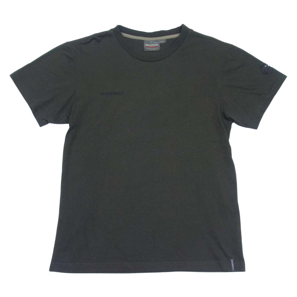 Mammut マムート Topo T-Shits ロゴ刺繍 プリント 半袖 Tシャツ カットソー カーキ系 M【中古】