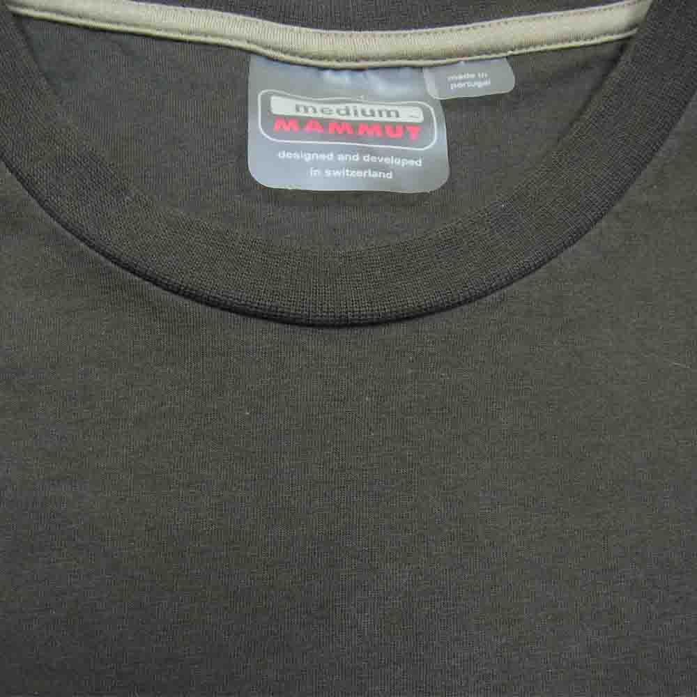 Mammut マムート Topo T-Shits ロゴ刺繍 プリント 半袖 Tシャツ カットソー カーキ系 M【中古】