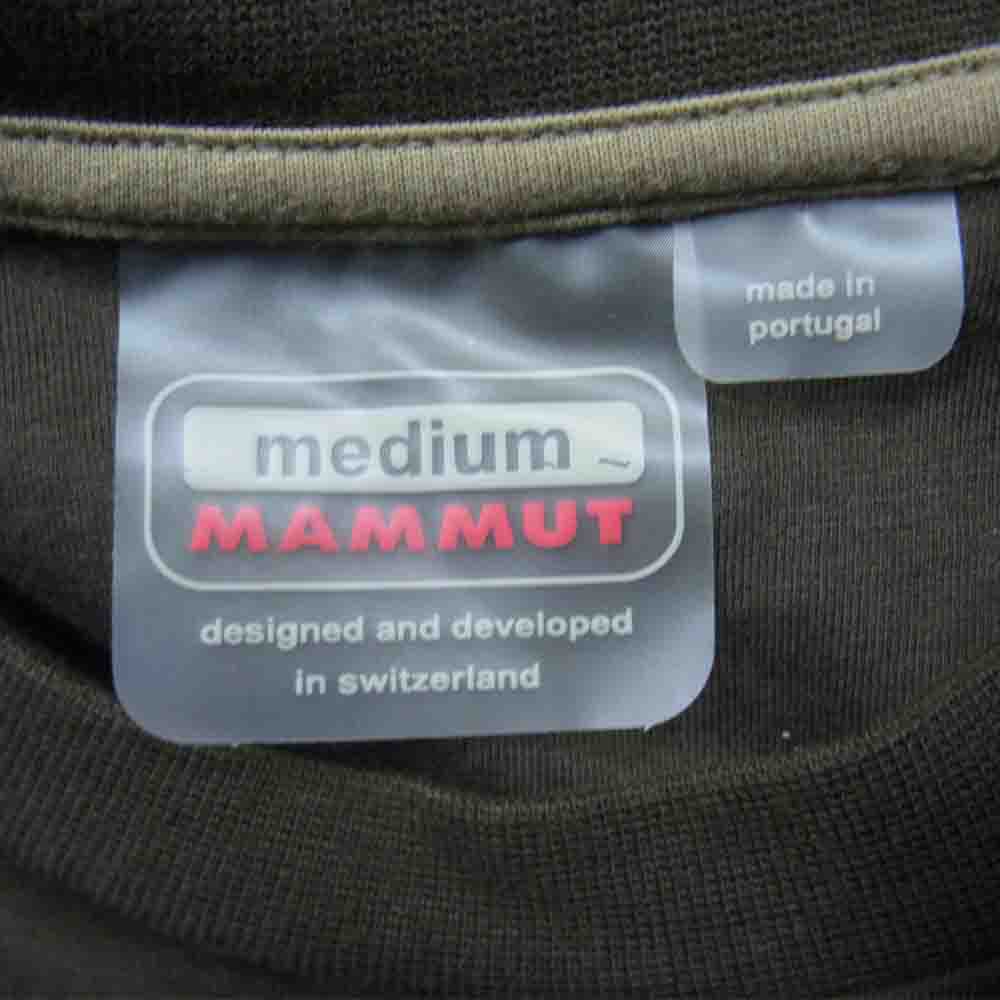 Mammut マムート Topo T-Shits ロゴ刺繍 プリント 半袖 Tシャツ カットソー カーキ系 M【中古】