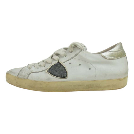 フィリップモデル レザー ローカット スニーカー シューズ ホワイト系 41【中古】
