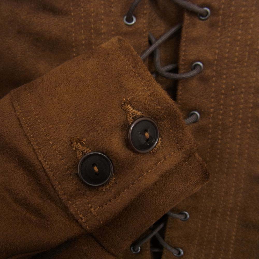 BLACK SIGN ブラックサイン Swindler Suede Lace-up Plain Shirt フェイク スウェード レースアップ プレーン プルオーバー シャツ ブラウン系 40【中古】