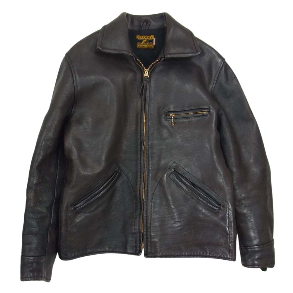 トロフィークロージング ホースハイド レザー ライダース ジャケット ブラウン系 42【中古】