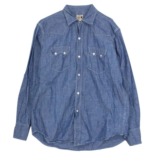 The REAL McCOY'S ザリアルマッコイズ JOE McCOY ジョーマッコイ ウエスタン シャンブレー 長袖 シャツ ブルー系 16【中古】