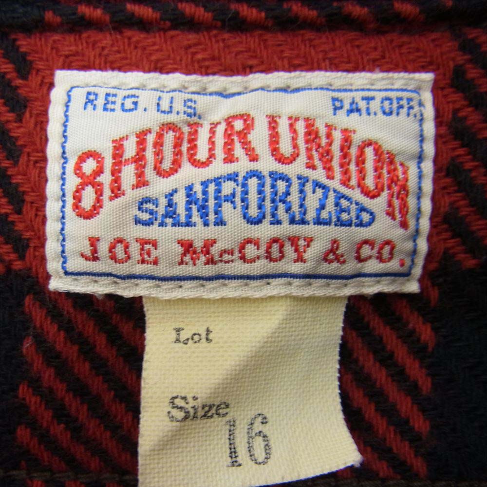 The REAL McCOY'S ザリアルマッコイズ JOE McCOY ジョーマッコイ 8HOUR UNION エイトアワー ユニオン ヘビーネル チェック 長袖 シャツ レッド系 16【中古】